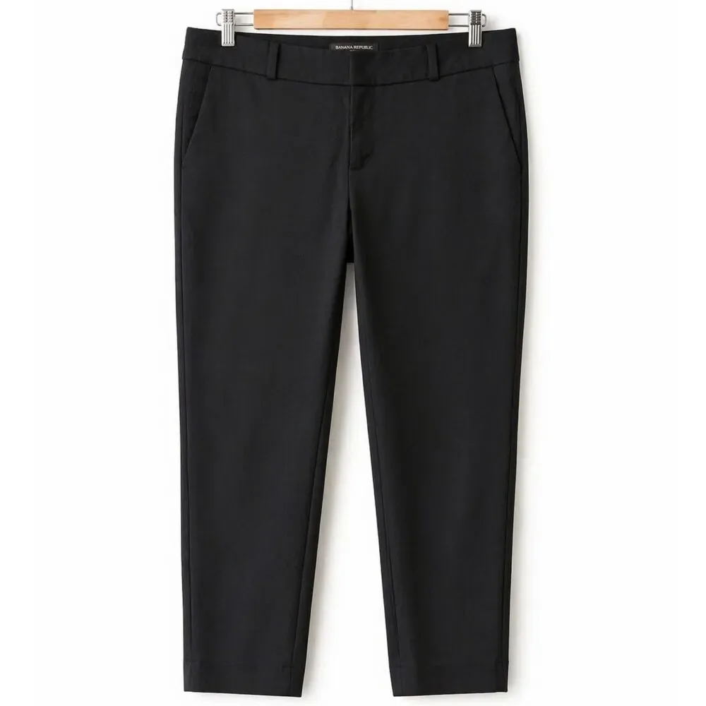 Banana Republic Pants Womens 0P (27x24) Black Hampton Ankle Slim Stretch (38)